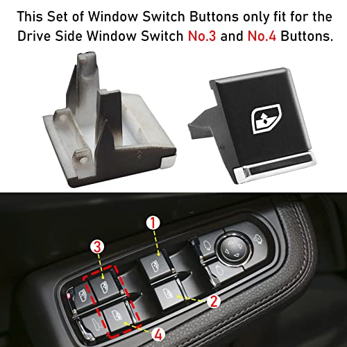 Jaronx 2PCS Driver Side Window Switch Buttons Compatible with Porsche Cayenne 2011-2018,Compatible with Panamera 2011-2016, Compatible with Macan 2015-2022, Power Window Switch Button Replacements - Image 5