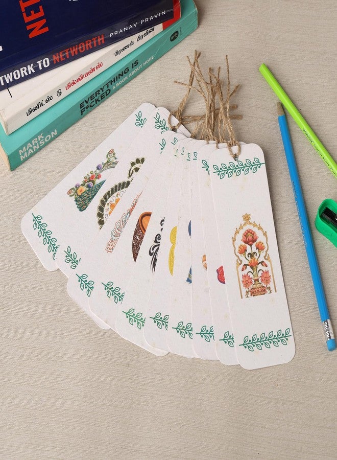بيربلديب مجموعة فواصل كتب من ورق البذور من بيربلديب، 10 قطع، "أيقونات هندية": ورق صديق للبيئة وخالٍ من الأشجار، مصنوع من نفايات القطن وبذور قابلة للزراعة، هدية فريدة (12691A) - Image 2