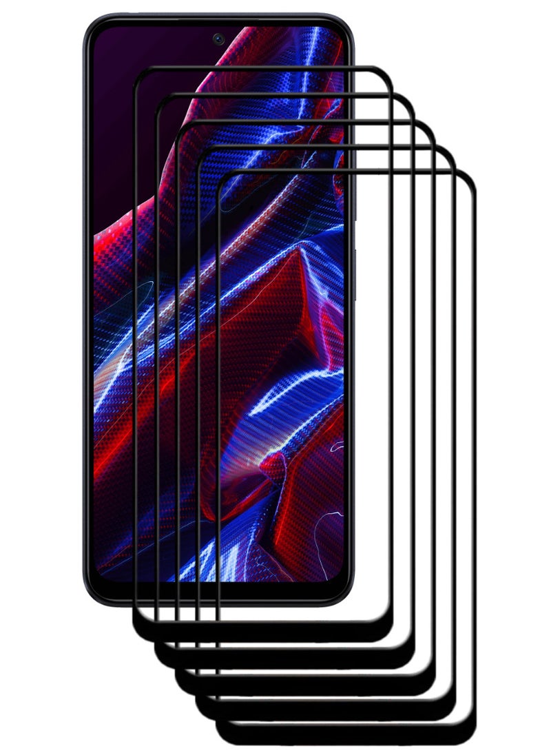 ACLIX 5 Pieces Antistatic ESD Dustproof Premium Quality High Definition Tempered Glass Screen Protector Designed For Xiaomi Poco X5 - Image 1