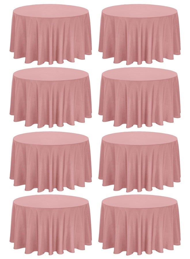 Fivenl 8 Pack Premium Round Tablecloth 90 Inch Round Table Covers Bulk Washable Polyester Fabric Round Table Clothes for Wedding Party Reception Banquet Buffet Restaurant (Dusty Rose, 90 Inch) - Image 1