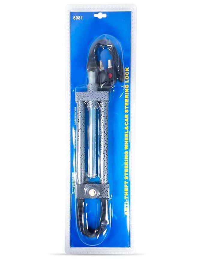 Generic Universal Heavy Duty Double Protection Anti-Theft Car Steering Wheel Lock with Clutch Pedal/Brake Pedal Lock for All Cars Gear Lock / Crook Lock -6081  - Image 1