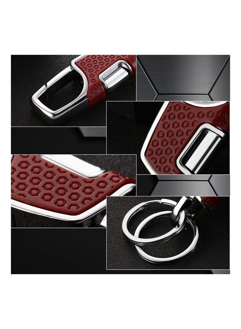 SOLARAE 4 Pieces Key Chain, Quality Heavy Car Stainless Steel Key Holder with Key Ring for Men and Women, Black and Brown - Image 4