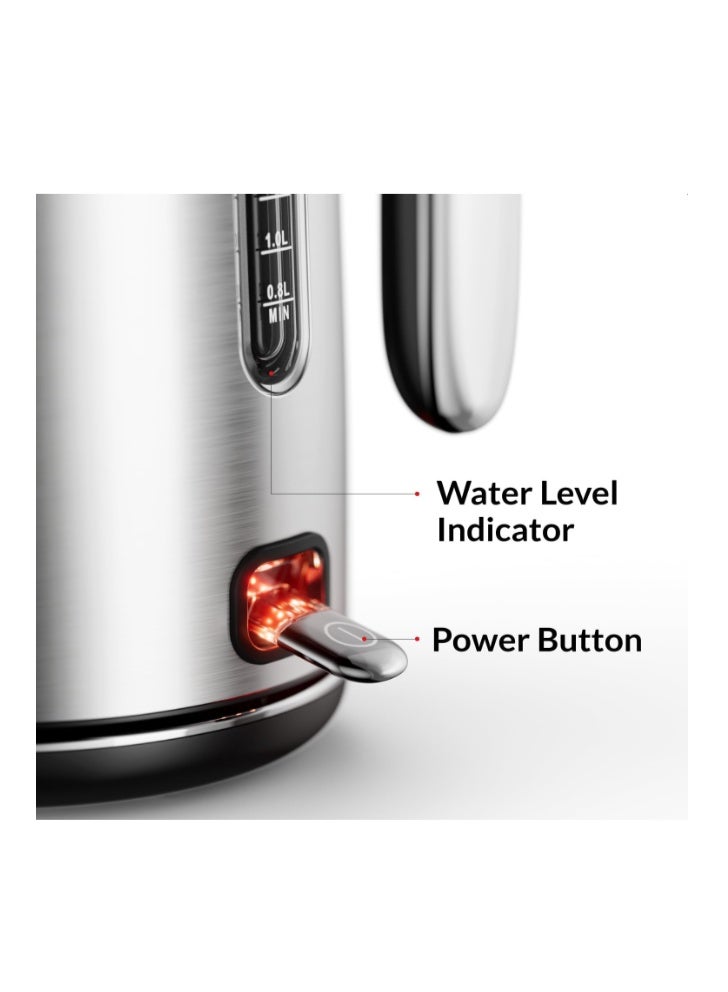 Feller Germany, Retro Style 1.7L Kettle with Thermometer, 2200 W, Stainless Steel Body, STRIX Controller, Dry Boil & Automatic Switch-Off, EK200, 2Y Guarantee-UAE Version - Image 4