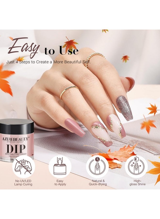 AZUREBEAUTY Dip Powder Nail Kit 20 Colors Glitter Nude Black Grey Fall Winter 31 Pcs Dip Powder Liquid Set With Top/Base Coat Activator For French Nails Art Manicure Diy Salon Women Gift  - Image 5