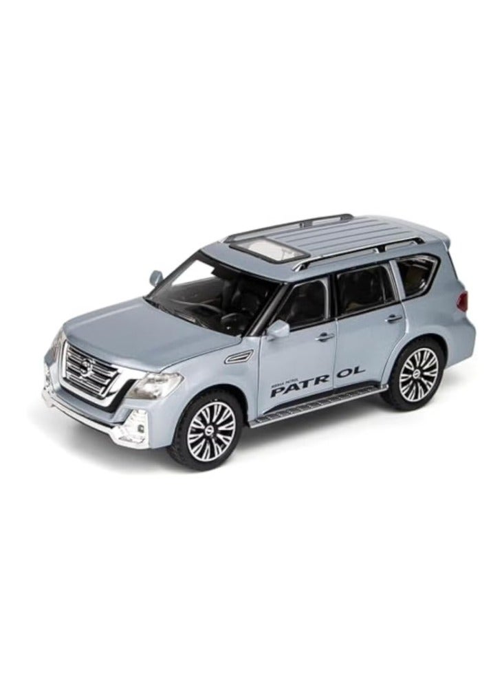 ISSAN For PATROL SUV Alloy Diecasts Model Car Sound And Light Simulation Toy Vehicles Gift Collection Souvenir Gray - Image 1