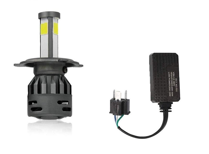 HUUSO Bike LED Headlights 50 Watt AC/DC Bulbs - Low and High Beam (White) for Bajaj Discover 125 ST - Image 1