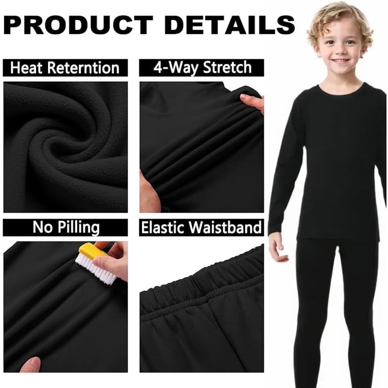 thermal underwear set for winter outdoor activities, fleece interior polyester blend, gray and navy, ultra-warm base layer with snug fit and moisture-wicking - Image 3