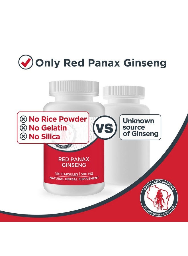 Dairyland Management LLC 100% Authentic Korean Red Panax Ginseng Capsules -500 mg. Potent Ground Ginseng Root Extract Powder - No Fillers, Binders or Other Additives. (150 ct) - Image 3