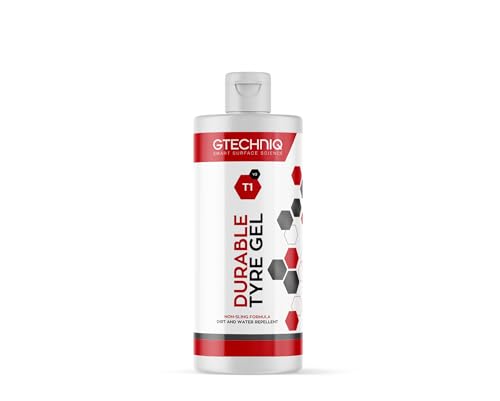 Gtechniq T1 Durable Tyre Gel for Car Tyre Shine, Car Wheel Cleaner Repels Water, Dirt and Grime, Restores Tyre Black Finish, Anti-Sling Formula, 100% Biodegradable, 250ml - Image 1