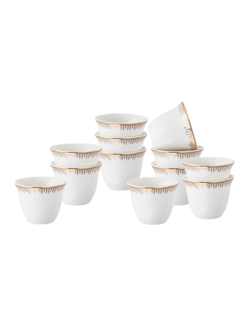 Dania A set of gilded white porcelain Arabic coffee cups, 12 pieces  - Image 1