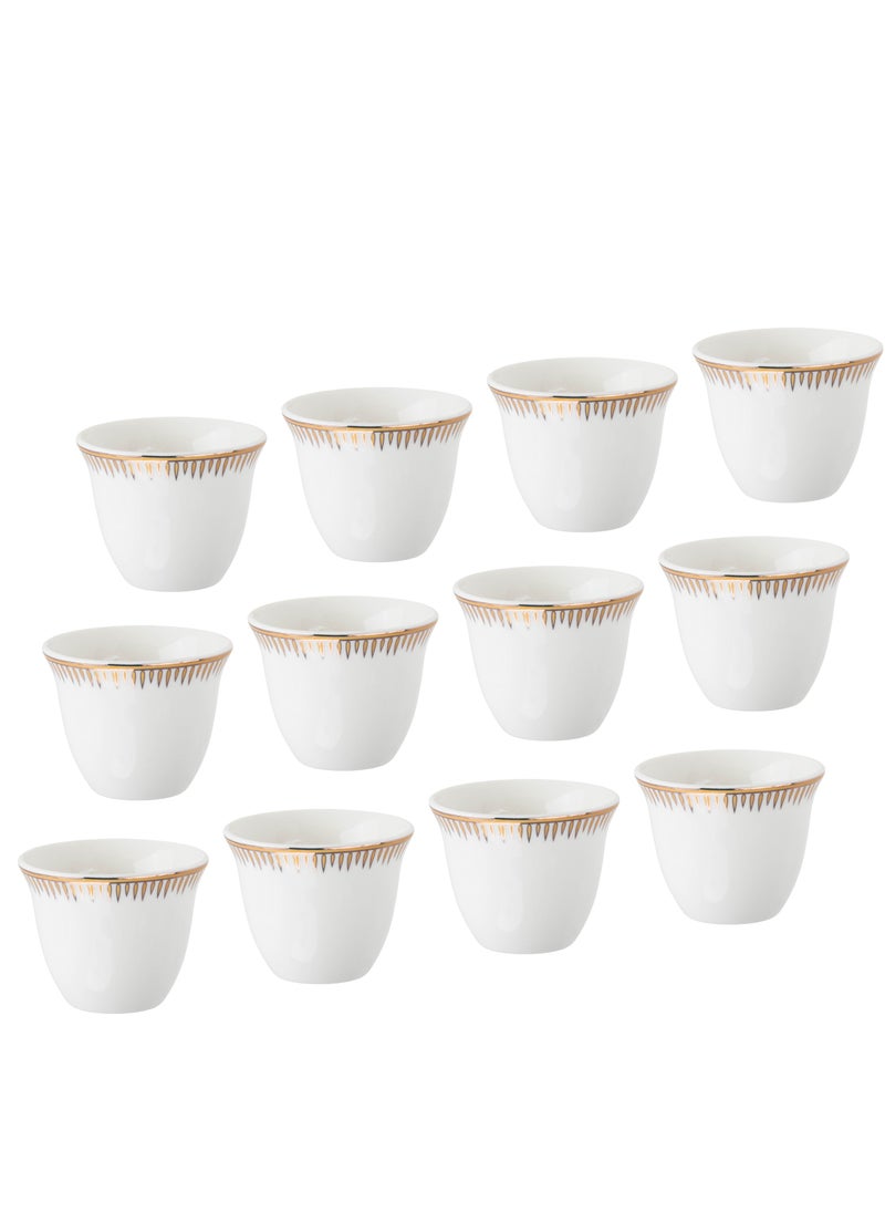 Dania A set of gilded white porcelain Arabic coffee cups, 12 pieces  - Image 2