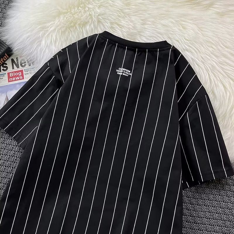 2023 New Summer Men'S Short-Sleeved Round Neck Short-Sleeved Trendy T-Shirt Youth Slim-Fit Handsome Men'S Half-Sleeved Men - Image 2