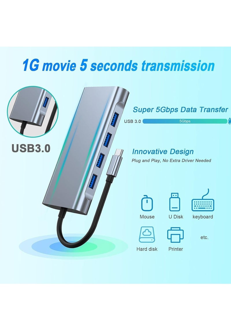 JAJEEK 11-in-1 USB C Hub with 4K HDMI, VGA, USB 3.0, Ethernet, and SD/TF Card Readers – Compatible with MacBook Pro/Air & Other Type C Devices  - Image 5