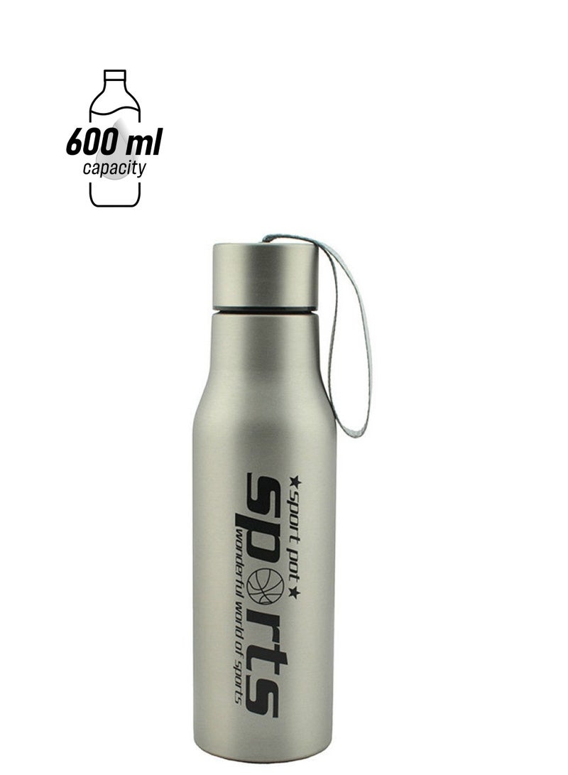NIBEMINENT Stainless Steel Water Bottle Silver 600ml