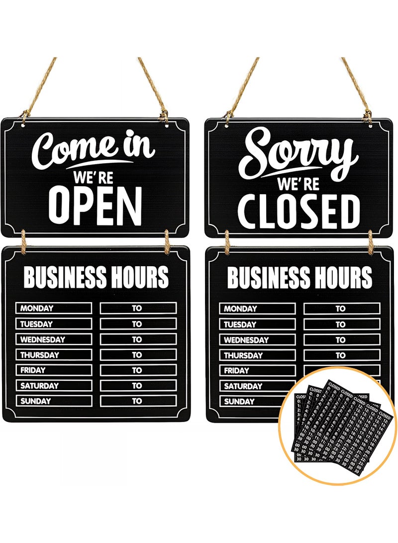 TrustMate Wooden Open/Closed Sign – Double Sided Business Door Sign, Display Operating Hours, Suitable for Restaurants, Shops, Cafés, Malls – 60×25cm - Image 1