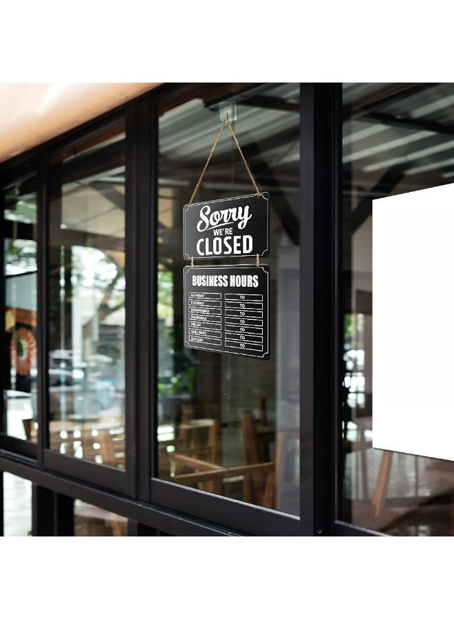 TrustMate Wooden Open/Closed Sign – Double Sided Business Door Sign, Display Operating Hours, Suitable for Restaurants, Shops, Cafés, Malls – 60×25cm - Image 3