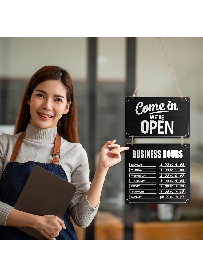 TrustMate Wooden Open/Closed Sign – Double Sided Business Door Sign, Display Operating Hours, Suitable for Restaurants, Shops, Cafés, Malls – 60×25cm - Image 2