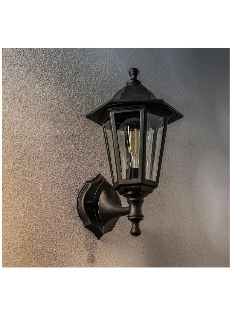 ALMIFTAH Vintage Outdoor Wall Light – Waterproof Wall Lantern Sconce with Clear Glass Shade, E27 Bulb Holder, Rust-Resistant Aluminum Fixture for Garden, Porch, Balcony & Entrance Lighting - Image 2
