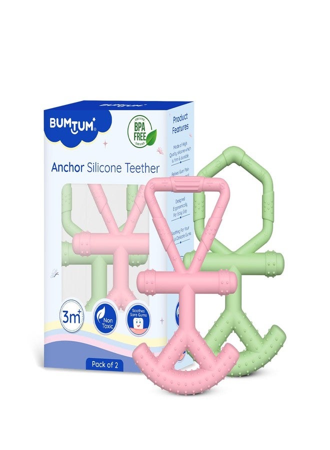 BUMTUM Soft Silicone Baby Teether, Teether for 6 to 12 Months Baby |Bpa Free Teething Toys for Babies| Infants & Toddlers| Anchor -2Pcs - Image 1