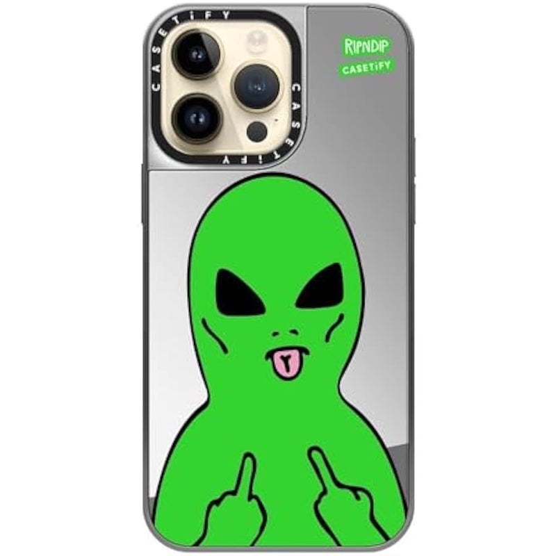 Casetify Mirror Case for iPhone 14 Pro Max 【RipNDip Colab/Reflective / 4.9ft Drop Protection/Compatible with Magsafe】 - Lord Alien - Silver on Silver - Image 4