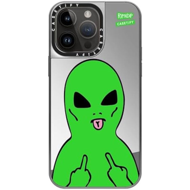 Casetify Mirror Case for iPhone 14 Pro Max 【RipNDip Colab/Reflective / 4.9ft Drop Protection/Compatible with Magsafe】 - Lord Alien - Silver on Silver - Image 3