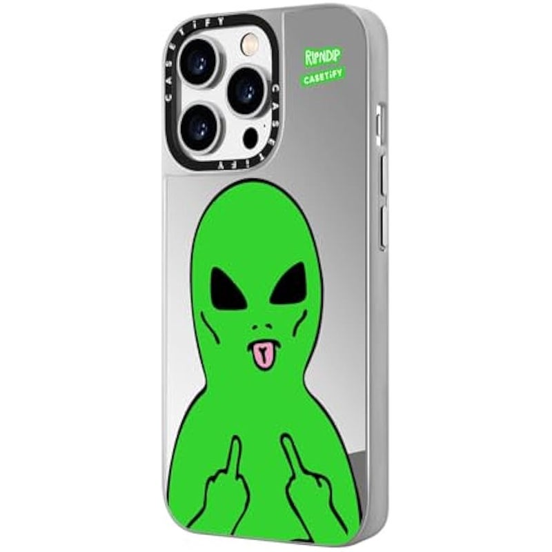 Casetify Mirror Case for iPhone 14 Pro Max 【RipNDip Colab/Reflective / 4.9ft Drop Protection/Compatible with Magsafe】 - Lord Alien - Silver on Silver - Image 5