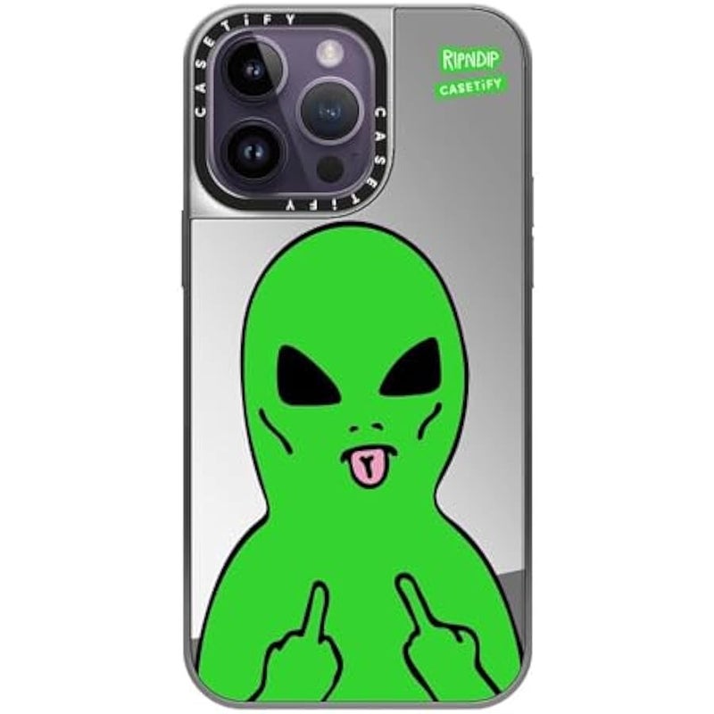 Casetify Mirror Case for iPhone 14 Pro Max 【RipNDip Colab/Reflective / 4.9ft Drop Protection/Compatible with Magsafe】 - Lord Alien - Silver on Silver - Image 2