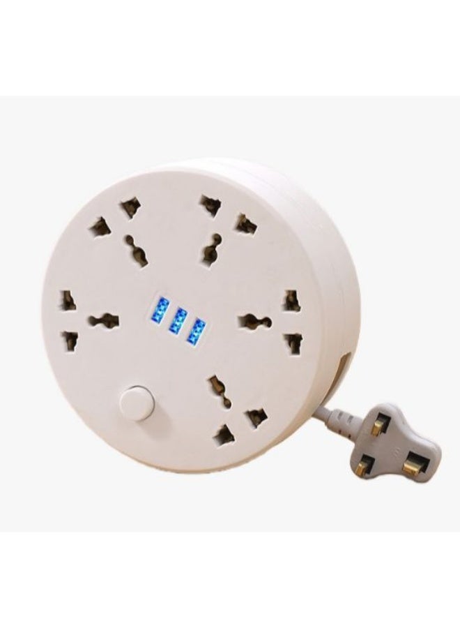 شريط طاقة قابل للسحب - شريط طاقة بخمسة منافذ مع 3 منافذ USB، طوله 6.5 قدم، محطة شحن، حماية من الحمل الزائد، مناسب للمنزل والمكتب وغرفة النوم. - Image 1