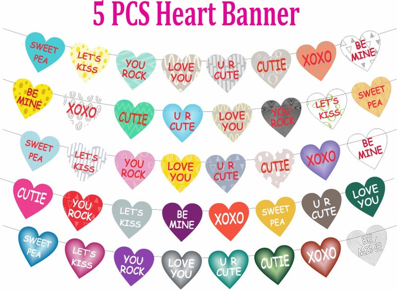 HK balloons Happy Birthday Banner Decoration For Boys, Girls, Boyfriend, Girlfriend, (Heart Love Gralands - Pack Of 5) - Image 5