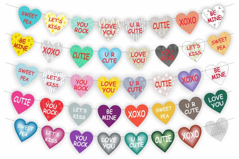 HK balloons Happy Birthday Banner Decoration For Boys, Girls, Boyfriend, Girlfriend, (Heart Love Gralands - Pack Of 5) - Image 2