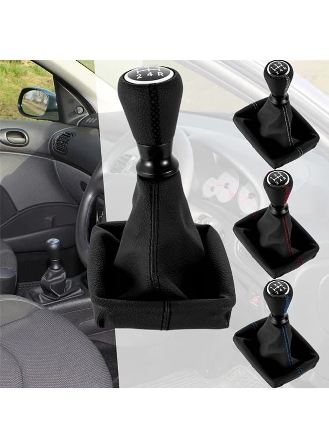Peugeot 206 406 207 5 Speed Manual Gear Shift Knob Blue Stitching Textured Grip - Image 2
