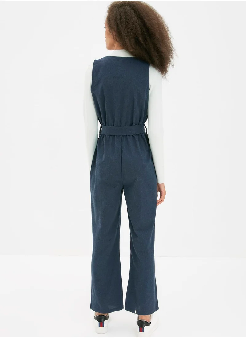 trendyol Wide Leg Knitted Jumpsuit