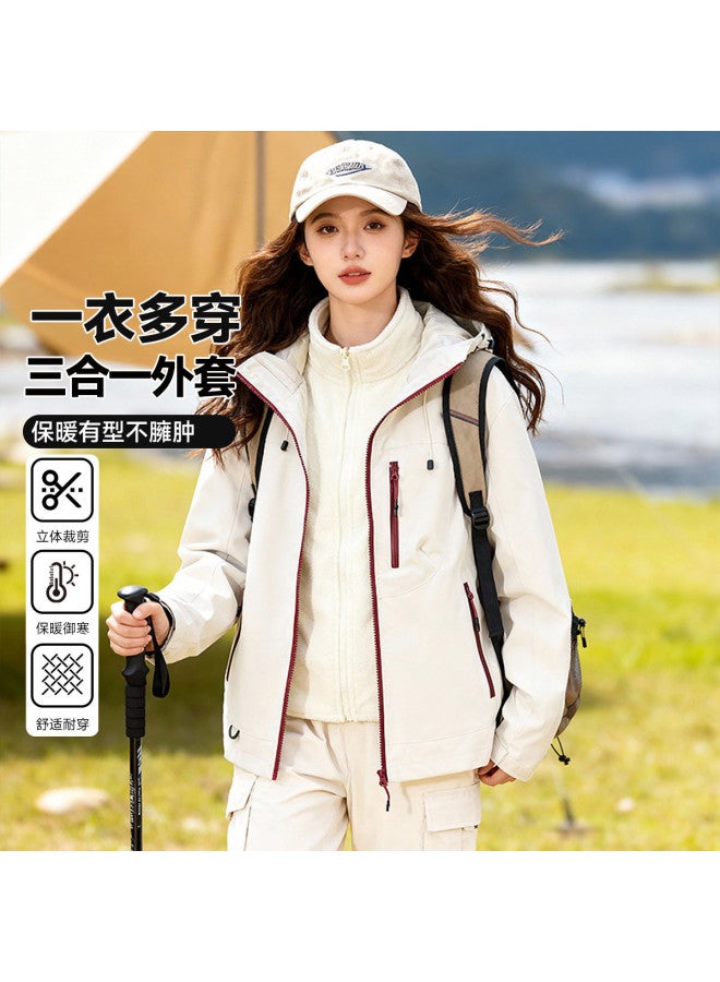 Fapai Two-piece Jacket For Women, Removable Fleece Lining, Hooded Jacket - Image 2