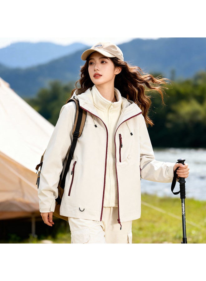 Fapai Two-piece Jacket For Women, Removable Fleece Lining, Hooded Jacket - Image 4