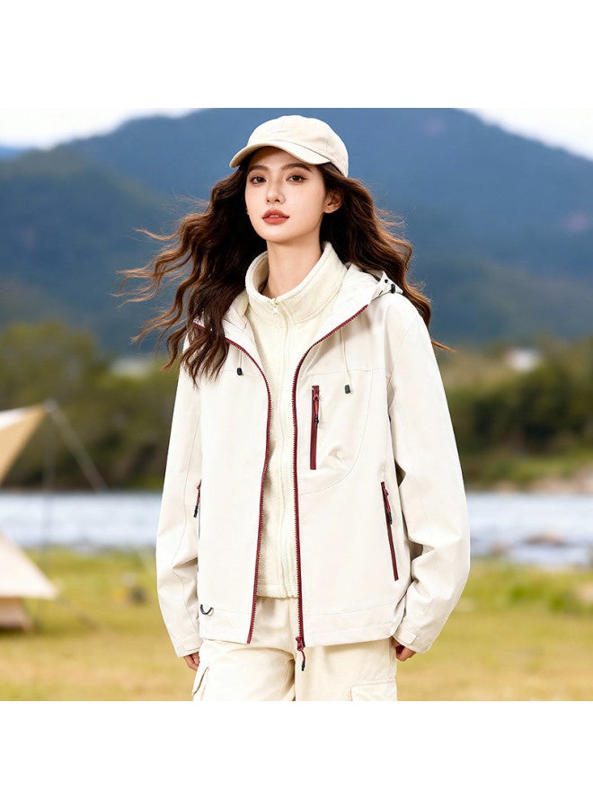 Fapai Two-piece Jacket For Women, Removable Fleece Lining, Hooded Jacket - Image 5