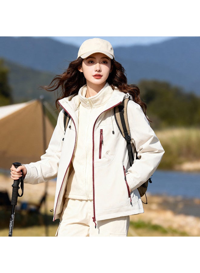 Fapai Two-piece Jacket For Women, Removable Fleece Lining, Hooded Jacket - Image 3