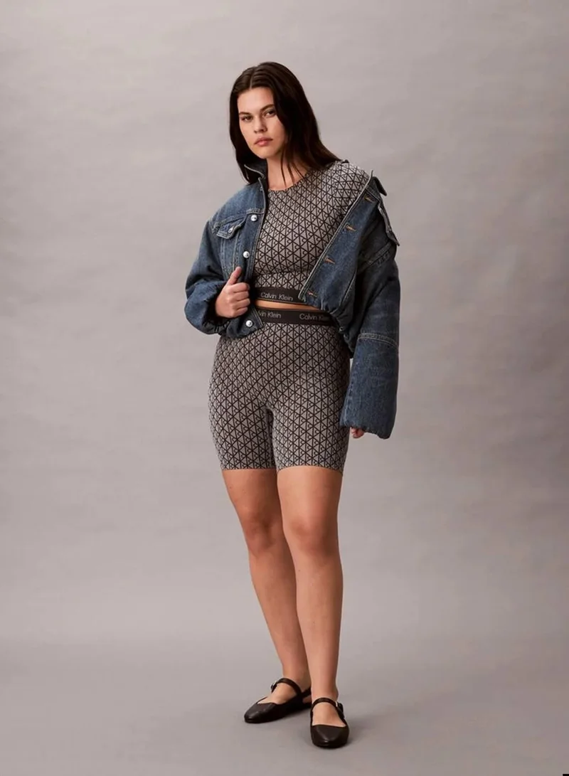 Calvin Klein SEAMLESS EMBLEM PALE LIQUID GREY Shapewear Shorts - Icon for Women | Best Price UAE
