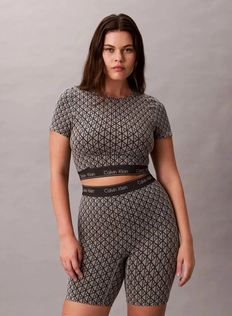 Calvin Klein SEAMLESS EMBLEM PALE LIQUID GREY Shapewear Shorts - Icon for Women | Best Price UAE