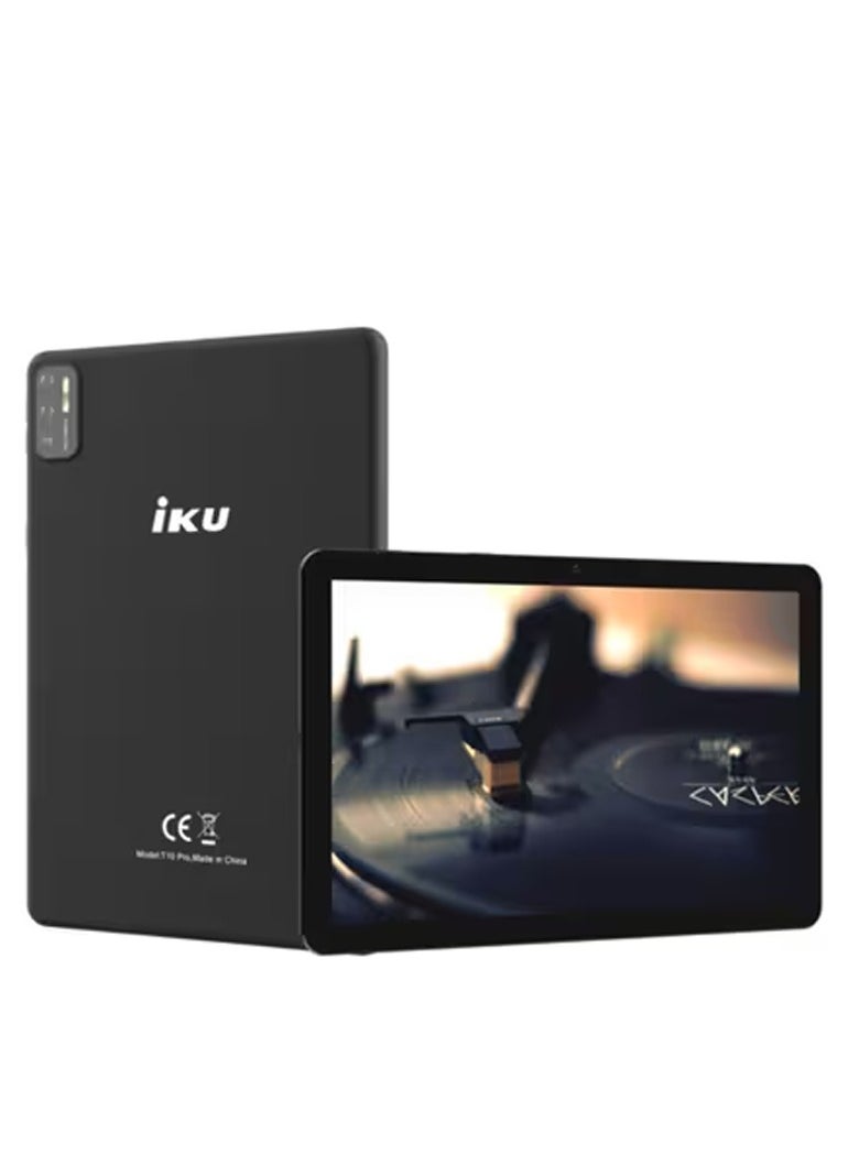IKU T10 Pro Tablet Dual SIM, 10.1 Inch, 64GB, 4GB RAM, 4G LTE - Black  - Image 1