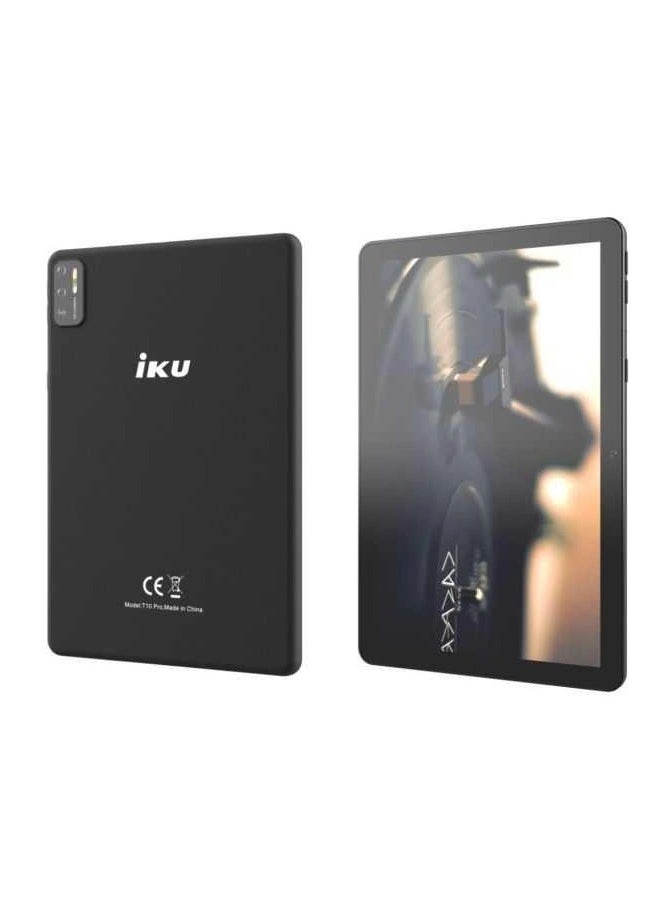 IKU T10 Pro Tablet Dual SIM, 10.1 Inch, 64GB, 4GB RAM, 4G LTE - Black  - Image 3