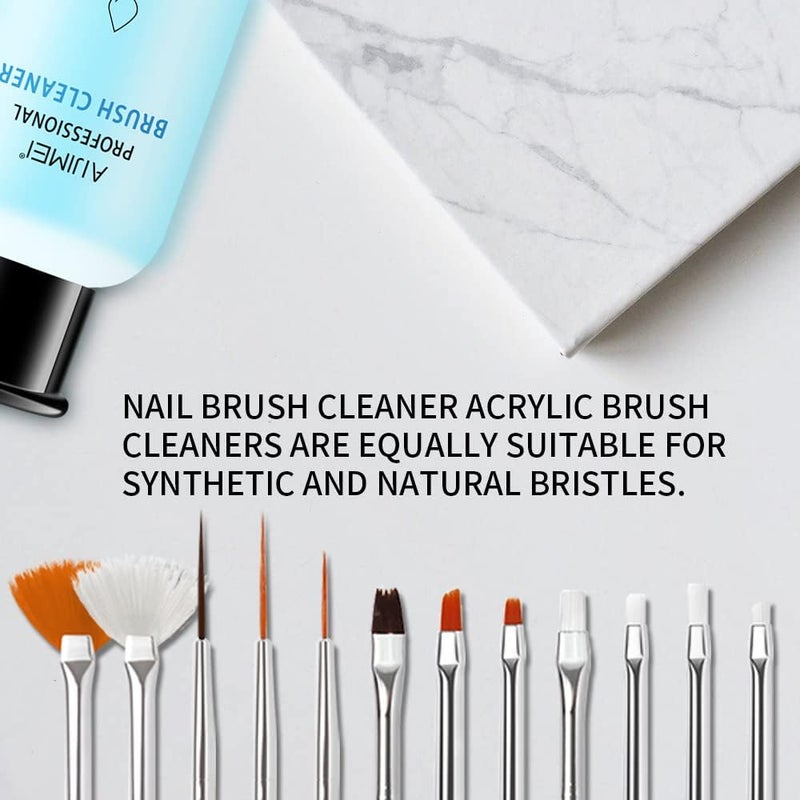AIJIMEI Nail Brush Cleaner Gel Set Fast Cleaning Nail Brush Cleaner Easy To Use For Salons And Home Use Acrylic Nail Brush Cleaner Nail Art Brushes Cleaner, Paint Nail Brush Cleaner 1.96FL OZ - Image 3