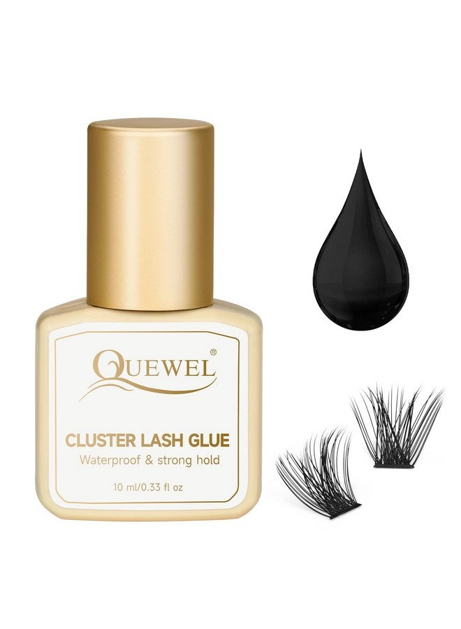 QUEWEL Lash Clusters Glue 10Ml Cluster Lashes Glue Black Diy Lash Extensions Glue For Individual Lashes Longlasting Eyelash Glue No Irritation, Large Capacity No Shaking(Black10Ml) - Image 1