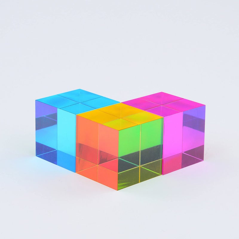 CMY Cubes The M Cube (30mm) - Magenta Hue Cube - Optical Color Cube - Diamond Polished - Teaches Subtractive Color Mixing - Educational, Scientific, Physics & Kinetic Art Desk Object - Image 5