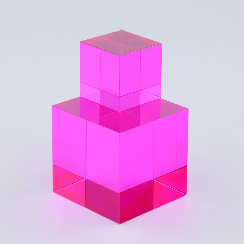CMY Cubes The M Cube (30mm) - Magenta Hue Cube - Optical Color Cube - Diamond Polished - Teaches Subtractive Color Mixing - Educational, Scientific, Physics & Kinetic Art Desk Object - Image 4
