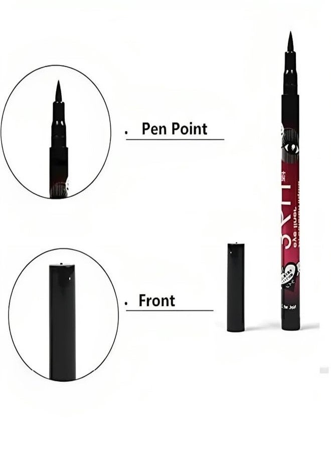 winble 36H Waterproof Precision Liquid & Pencil Eyeliner Combo � Long-Lasting, Smudge-Proof (Pack of 5, Deep Black, Matte & Shimmery Finish) - Image 4