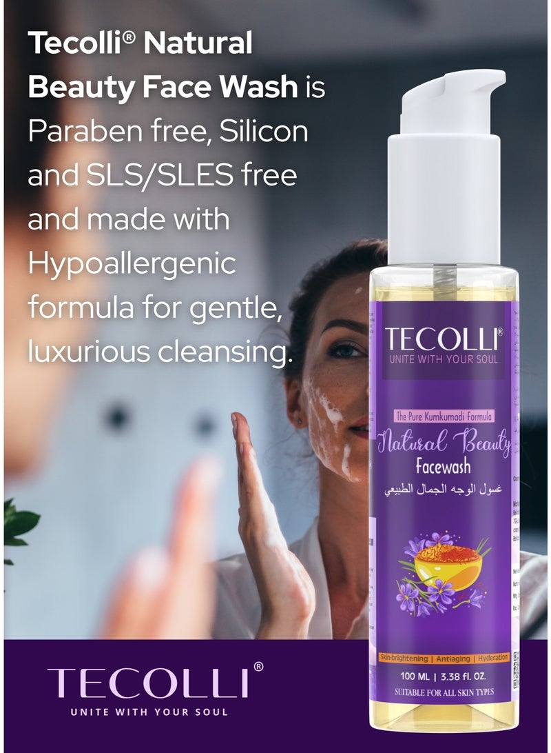 TECOLLI Natural Beauty Facewash with Pure Kumkumadi Formula | Antiaging, Skin glow, Reduces pigmentation & dark spots |For All Skin Types | 0% Parabens, Sulfates, Silicones(100 ml) - Image 4