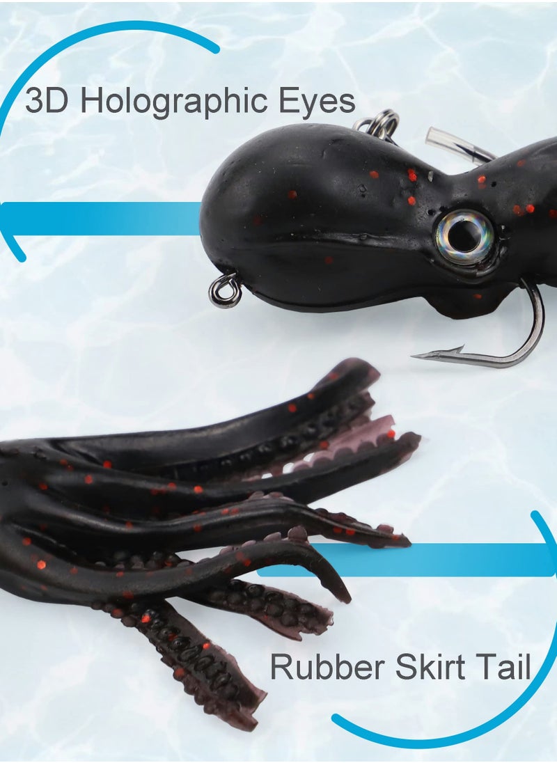 SYOSI Fishing Lure Set, 5 Pcs Saltwater Fishing Lures Tackle, Octopus Soft Fishing Lure with Skirt Tail, Lingcod Rockfish Jigs for Saltwater Ocean Fishing  - Image 5