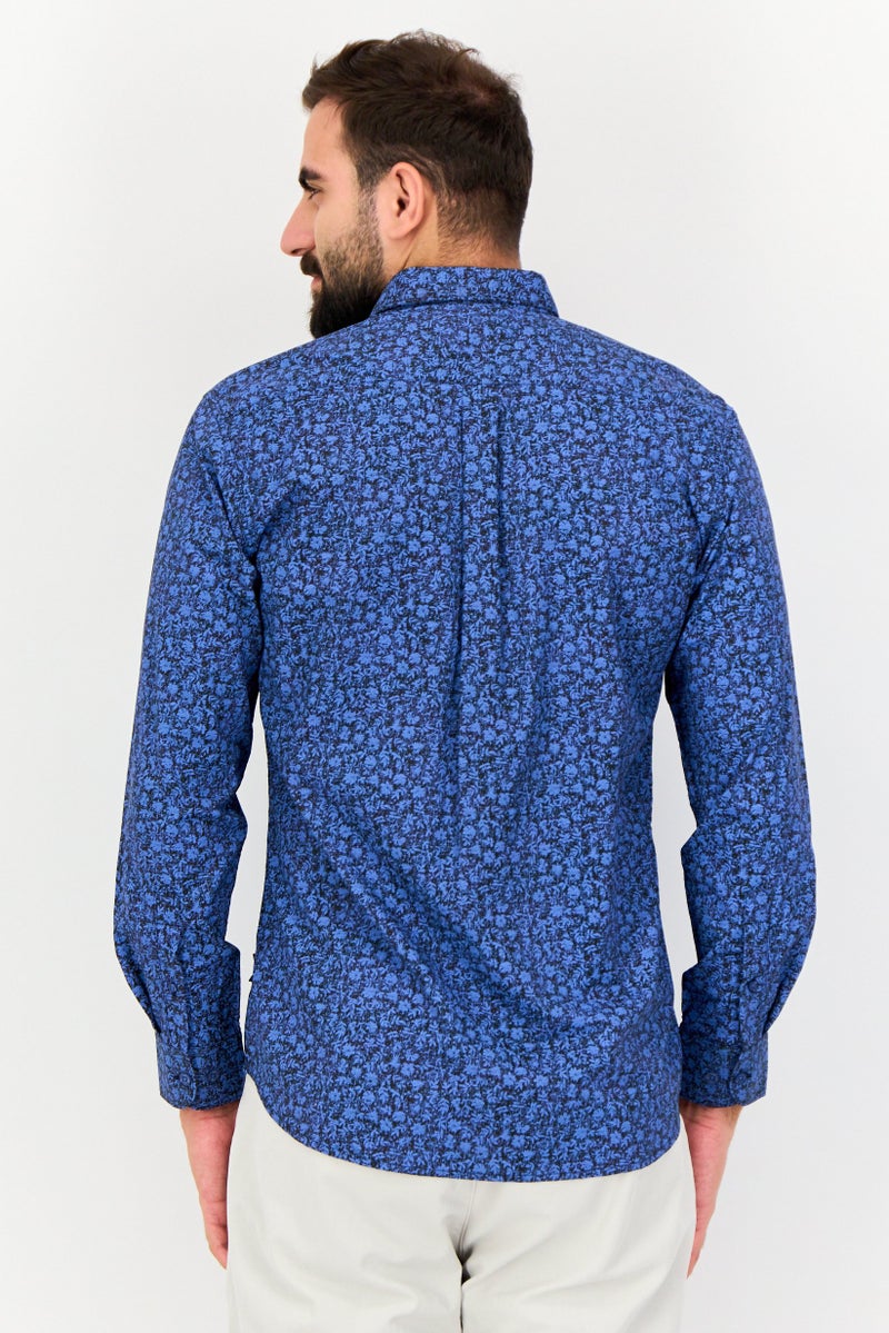 Kenneth Cole Men Regular Fit Allover Print Long Sleeves Shirt, Multicolor - Image 3