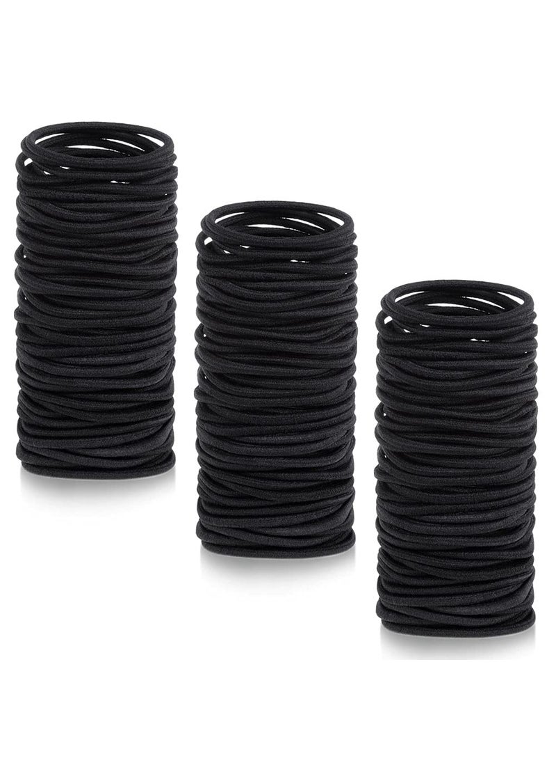 anezus Anezus 250 Pcs Black Elastics Small Hair Ties Elastics Small Hair Rubber Bands Accessories Ponytail Holders for Women Girls Baby Toddlers Men with Thick Straight Curly Hair, 3 mm 