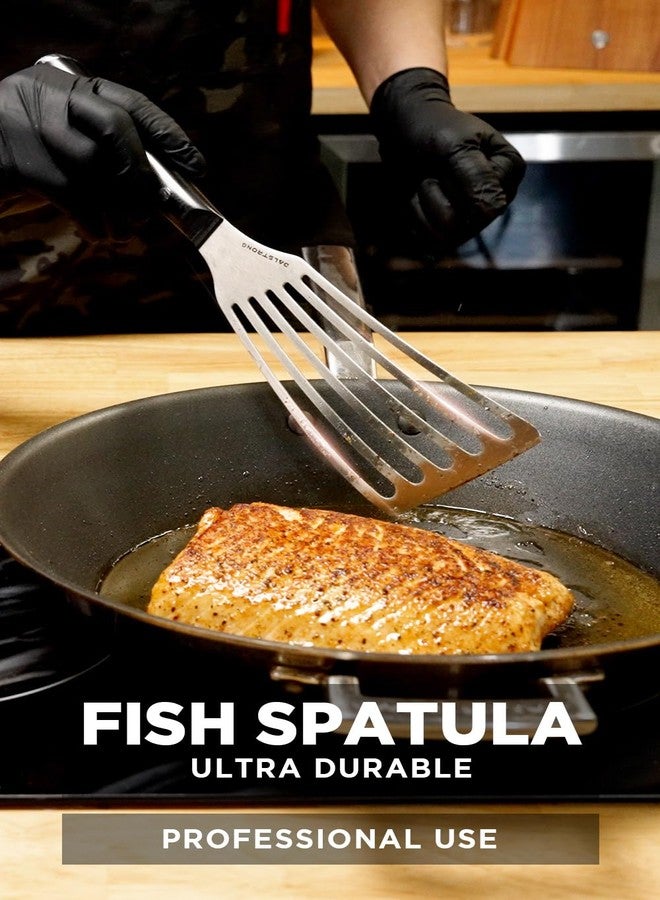 Dalstrong Professional Kitchen Fish Spatula - 7.5 inch - Slotted - High-Carbon, Heat-Resistant Spatula Stainless Steel - Flexible - Wide - Turner - Nonstick Cookware - G10 Handle - Image 2